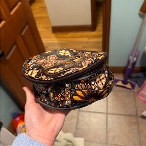 VERA BRADLEY Cayon Brown Floral makeup bag! Retired pattern!!!